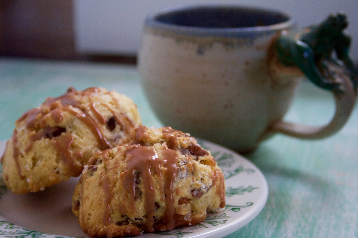 Cinnamon Glazed Cranberry Apple Scone