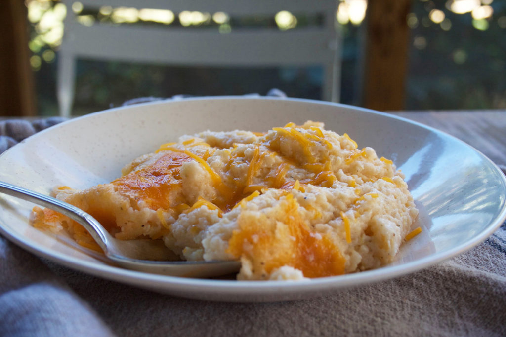 Southern Baked Garlic Cheese Grits Recipe | Camp Topisaw