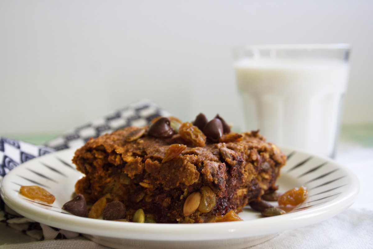 Double Pumpkin Breakfast Bars Plate